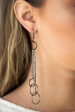 Load image into Gallery viewer, Demurely Dazzling Black Earrings