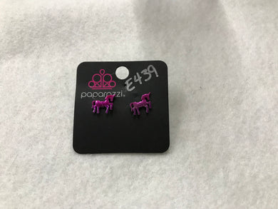 Starlet Shimmer Unicorn Purple/Multi Metallic Post Earrings #439