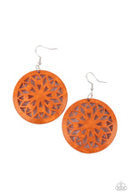 Load image into Gallery viewer, Ocean Canopy Orange Wood Earrings