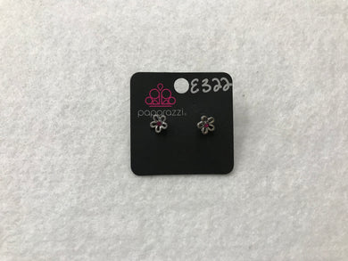 Starlet Shimmer Wide Flower w/Gem Hot Pink Post Earrings #322