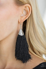 Load image into Gallery viewer, Tassel Temptress Black Tassel Earrings