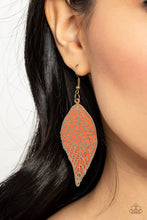 Load image into Gallery viewer, Leafy Luxury Orange Earrings
