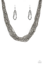 Load image into Gallery viewer, The Speed of Starlight Gunmetal Seed Bead Necklace
