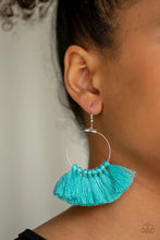 Load image into Gallery viewer, Peruvian Princess Blue Tassel Earrings