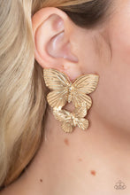 Load image into Gallery viewer, Blushing Butterflies Gold Post Earrings