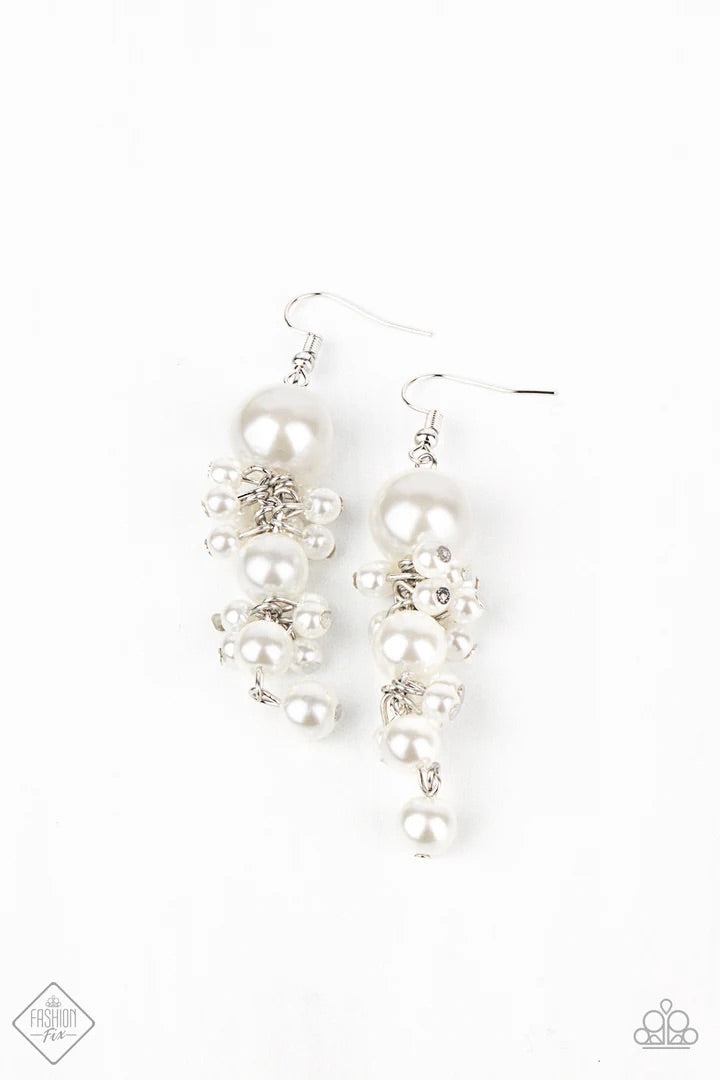 Ageless Appliqué White Earrings