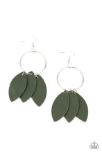 Load image into Gallery viewer, Leafy Laguna Green Leather Earrings