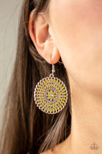 Load image into Gallery viewer, Pinwheel and Deal Yellow Earring