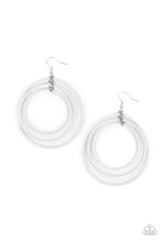 Load image into Gallery viewer, Colorfully Circulating White Seed Bead Hoop Earrings
