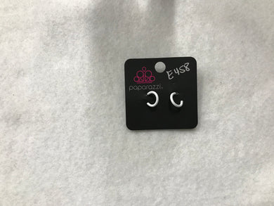 Starlet Shimmer Hoops White Earrings #458