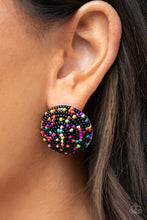 Load image into Gallery viewer, Kaleidoscope Sky Black Seedbead Post Earrings