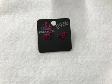 Starlet Shimmer Unicorn Pink Metallic Post Earrings #436