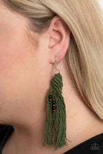 Load image into Gallery viewer, Beach Bash Green Macrame Earrings