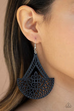 Load image into Gallery viewer, Tiki Sunrise Black Wood Earrings