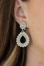 Load image into Gallery viewer, Discerning Droplets White Clip On Earrings