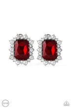 Load image into Gallery viewer, Prime Time Shimmer Red Clip On Earrings