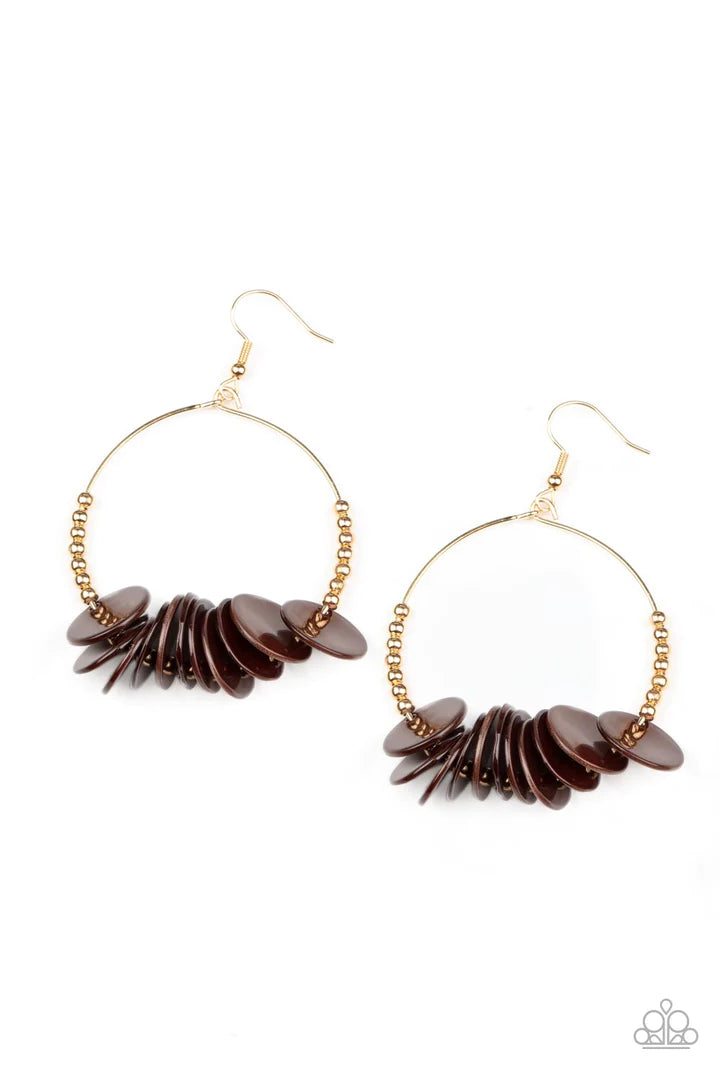 Caribbean Cocktail Brown Earrings