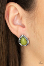Load image into Gallery viewer, Boldly Beaded Green Post Earrings