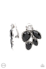 Load image into Gallery viewer, Fancy Foliage Black Clip On Earrings