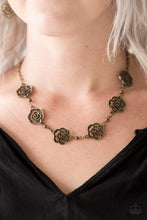 Load image into Gallery viewer, Rosebud Rapture Brass Necklace