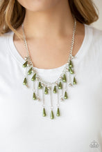 Load image into Gallery viewer, Fleur de Fringe Green Necklace