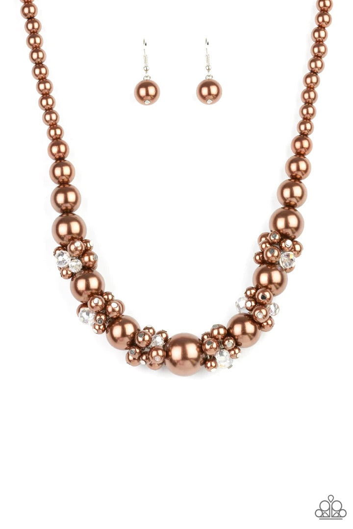 All Dolled Upscale Brown Necklace