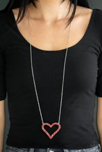 Load image into Gallery viewer, Pull Some Heart Strings Red Necklace