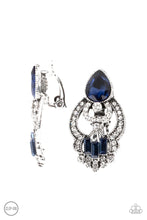 Load image into Gallery viewer, Glamour Gauntlet Blue Clip On Earrings
