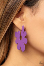 Load image into Gallery viewer, Flower Power Fantasy Purple Earrings