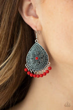 Load image into Gallery viewer, Blossoming Teardrops Red Earrings