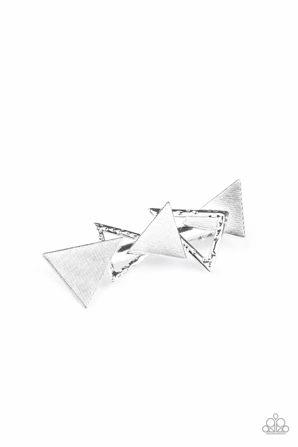 Know All the Triangles Silver Hair Clip