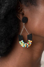 Load image into Gallery viewer, Make It a Rainbow Black Seed Bead Earrings