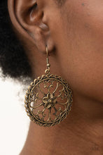 Load image into Gallery viewer, Floral Fortunes Brass Earrings