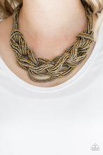 Load image into Gallery viewer, City Catwalk Brass Seed Bead Necklace