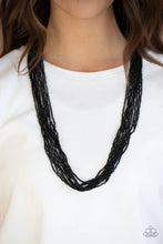 Load image into Gallery viewer, Congo Colada Black Seed Bead Necklace
