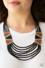 Load image into Gallery viewer, Kickin It Outback Black Seed Bead Necklace