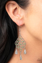 Load image into Gallery viewer, Sentimental Shimmer Green Earrings