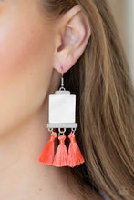Load image into Gallery viewer, Tassel Retreat Orange Tassel Earrings