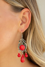 Load image into Gallery viewer, Stone Bliss Red Earrings