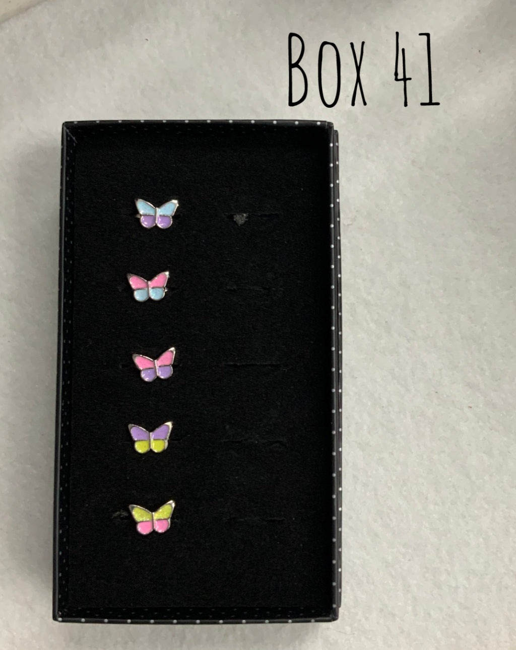 Starlet Shimmer Glittery Butterfly Rings Box 41