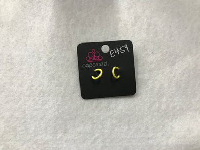 Starlet Shimmer Hoops Yellow Earrings #459