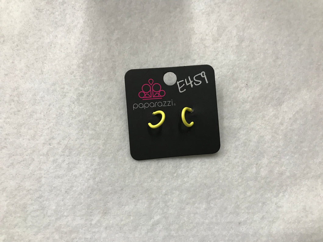 Starlet Shimmer Hoops Yellow Earrings #459