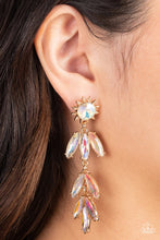 Load image into Gallery viewer, Space Age Sparkle Gold Post Earrings