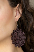 Load image into Gallery viewer, Coachella Cabaret Brown Wood Earrings