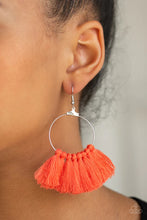 Load image into Gallery viewer, Peruvian Princess Orange Tassel Earrings