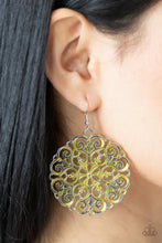 Load image into Gallery viewer, Mandala Effect Yellow Earring