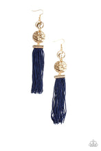 Load image into Gallery viewer, Lotus Gardens Blue Tassel Earrings