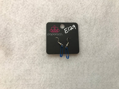Starlet Shimmer Safety Pins Blue Earrings #129