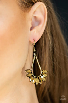 Be On Guard Brass Earrings