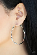Load image into Gallery viewer, Radiantly Warped Silver Hoop Earrings